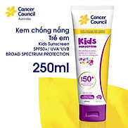 Kem chống nắng trẻ em Cancer Council Kids SPF50+ PA++++ 250ml