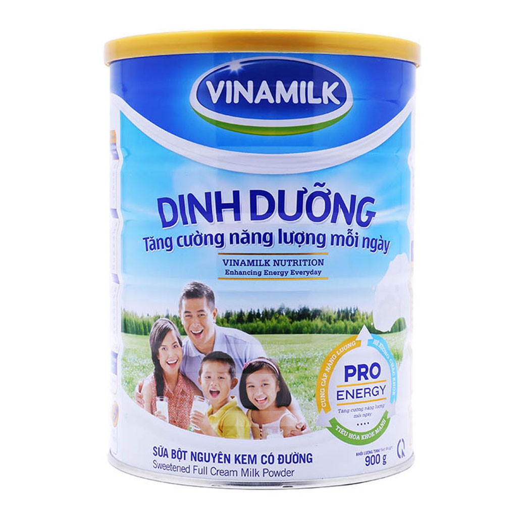 SỮA BỘT NGUYÊN KEM CÓ ĐƯỜNG VINAMILK DINH DƯỠNG - HỘP THIẾC 900G