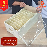 Hộp vải đựng đồ chia ngăn HQ4 - Hộp đựng quần áo chia 9 ngăn