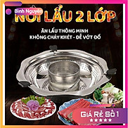 Nồi Lẩu Inox Xoay 2 Tầng Chống Dính