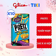 Bánh que nướng giòn vị bắp ngọt GLICO Pretz Sweet Corn Combo 10 hộp