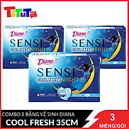 Combo 3 gói Băng vệ sinh Diana Sensi Cool Fresh Supernight 35cm 3 miếng