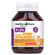 Viên kẹo nhai bổ sung kẽm Healthy Care Zinc + Vitamin C Chewable cho bé 60