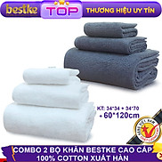 COMBO 02 Bộ 6 Khăn Bestke Cao Cấp 100% Cotton Siêu Thấm hút Nước