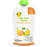 Thực phẩm ăn dặm hữu cơ Little Étoile Organic vị lê, xoài và chuối