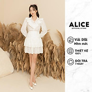 Set Áo Sơ Mi Cổ Bèo Phối Chân Váy 2 Tầng ALICE