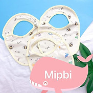 Yếm tròn sơ sinh Mipbi in hình 100% cotton, có cúc bấm YT01 Túi 3 yếm