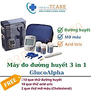 Máy đo đường huyết, mỡ máu, axit uric trong máu 3 trong 1 GlucoAlpha