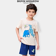 Bộ đồ cộc tay Bigfox size đại cho bé trai vải cotton mềm mát kiểu dáng Hàn