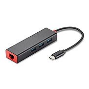 Cáp chuyển USB Type-C sang 3 cổng USB + Lan SSK SHU-C540 - Hàng chính hãng