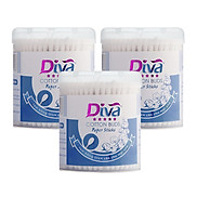 Combo 3 Hộp Tăm Bông Diva Thân Giấy - 200 Que Hộp