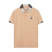 Áo polo nam Leo Vatino Cotton cá sấu thêu gấu cổ phối viền tay ngắn cổ bẻ