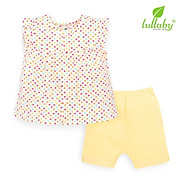 Bộ cộc tay cài giữa bé gái Lullaby Poplin Summer 2020 NHT01B NHT03B