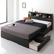 Giường ngủ gỗ Công Nghiệp Cao Cấp OHAHA chuẩn Nhật - Black Bed