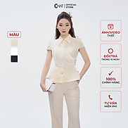 Áo Kiểu Nữ CCHAT Dáng Peplum Chất Tuytsi Cao Cấp 53FNS8008PT