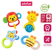 Set 4 đồ chơi xúc xắc cầm tay, gặm nướu chủ đề động vật hoang dã Winfun