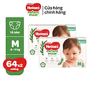 Combo 2 Tã Bỉm dán Huggies Platinum NatureMade M64 L54 XXL44