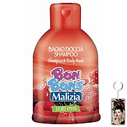 Sữa tắm gội trẻ em Malizia Bon Bons Frutti Rossi trái cây đỏ 500ml + Móc