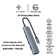 Cổng Chuyển HYPERDRIVE BAR 6 IN 1 USB-C HUB For MACBOOK, SURFACE
