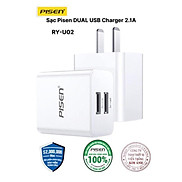 Cóc sạc PISEN DUAL USB Charger 2.1A - RY-U02 2 cổng sạc - Hàng chính hãng