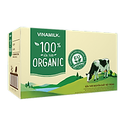 Thùng 12 Hộp Sữa Tươi Tiệt Trùng Vinamilk 100% Organic Không Đường 1lít