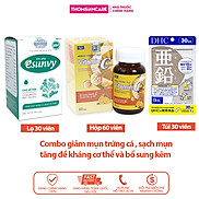 Combo giảm mụn trứng cá, nóng trong - viên Esunvy 30v, Vitamin C có kẽm 60v