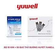 Bộ 50 kim + 50 que thử đường huyết tiểu đường chính hãng Yuwell