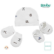 Set phụ kiện mũ, bao chân, bao tay họa tiết dễ thương cho bé sơ sinh Boube