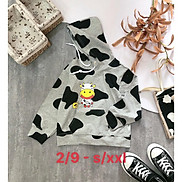 Áo thun hoodie cho bé trai và bé gái mẫu Bò sữa dễ thương size 12