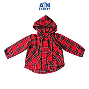 Áo khoác có nón unisex họa tiết Caro đỏ cotton - AICDBTHPJGRH - AIN Closet