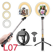 Gậy selfie L07 kiêm giá đỡ hỗ trợ Live stream tích hợp vòng đèn Led rực rỡ