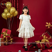 Váy bé gái ALBERKIDS công chúa TRẮNG 3 tầng điệu đà xinh xắn cho trẻ em 2,3