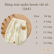 Quần boom chất liệu xô muslin mùa thu đông cho bé trai