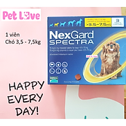 NexGard Spectra xổ giun, ve rận, ghẻ, viêm da chó 3,5 - 7,5kg 1 viên nhai