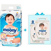 Tã Dán Cao Cấp Moony Nhật Bản L54 Tặng 8 miếng tã quần Moony Natural cùng