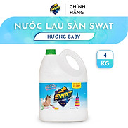 Nước Lau Sàn SWAT Hương Baby An Toàn Cho Bé Can 4kg Siêu Tiết Kiệm