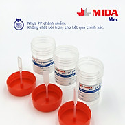 Lọ đựng bệnh phẩm MidaMec có gá 40ml PP đóng gói 100 lọ bao - Nắp Đỏ