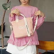 Túi vải Hàn Quốc, túi đeo chéo vải canvas phối chữ fashion moment thời