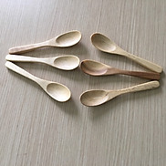 Bộ 6 thìa, muỗng GỖ KEO nhỏ màu gỗ sáng 12,5cmx2,5cm - TG07