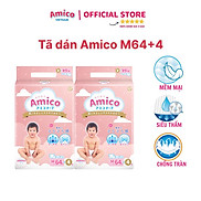 Bỉm - Tã dán Amico size M 64 + 4 miếng Cho bé 6 - 11kg