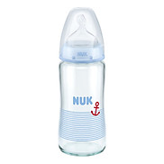 Bình Sữa NUK Thủy Tinh 240ml Núm Ti Silicone S1 Size M NU66128 - Màu Ngẫu