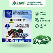 Bánh năng lượng việt quất & hạt chia IRONBERRY thực phẩm dinh dưỡng thuần