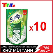 COMBO 10 Túi Nước rửa chén Sunlight Trà xanh Túi 750gx10