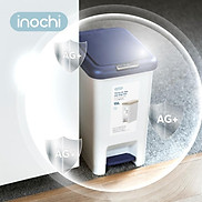 Thùng rác đạp chữ nhật Inochi- Hiro 15L loại kèm ruột Thân màu Trắng kem+