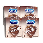 Bộ 4 Bao Cao Su Durex Naughty Chocolate - Hộp 3 bao