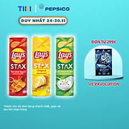 Combo 3 Lay s Stax 100gr Tự nhiên, Mực sốt cay, Kem chua hành