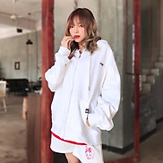 UPZ Áo Khoác Hoodie Dây Kéo Cơ Bản SS1 Trắng