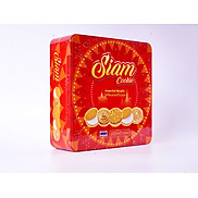 Bánh quy Siam mix các vị 390g hộp sắt vuông - màu đỏ