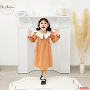 Váy bé gái ALBERKIDS dài tay cam phối cổ trắng xinh đẹp cho trẻ em 2,3,4,5