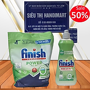 Combo 70 Viên rửa bát Finish eco Hữu cơ cho Máy + Nước làm Bóng Finish